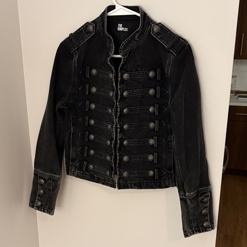 The Kooples Dark Gray Military Jean Jacket